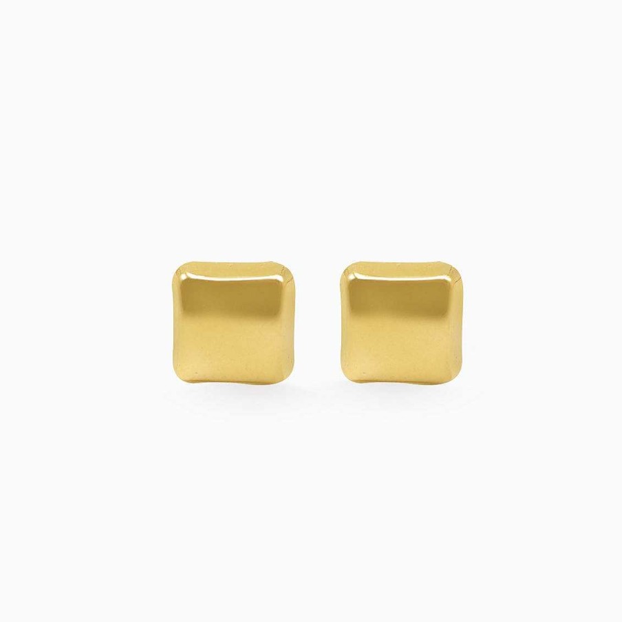 Piercings Aldo & Co | Aretes En Oro Amarillo De 18K Cuadrado