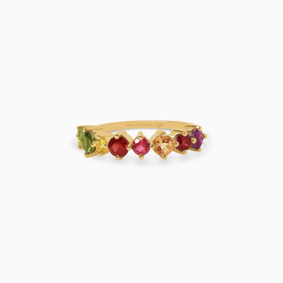 Anillos Aldo & Co | Anillo En Oro Amarillo De 18K Medio Riviere Rainbow