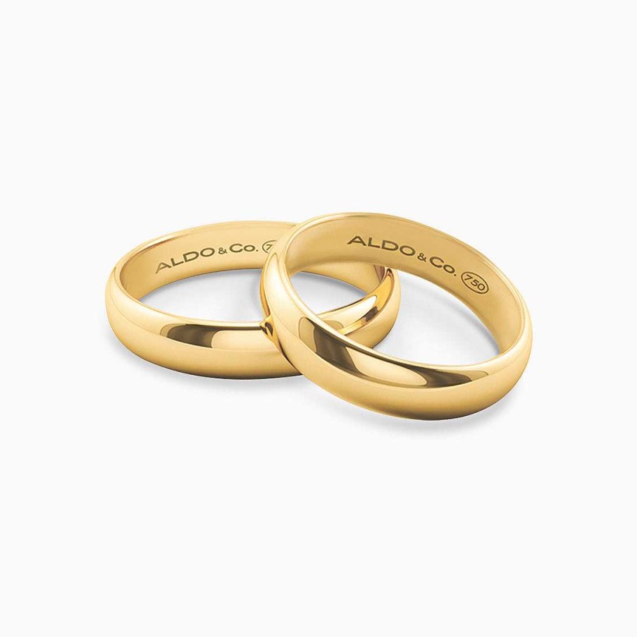 Aros De Matrimonio Aldo & Co | Alianzas En Oro Amarillo De 18K Media Ca A