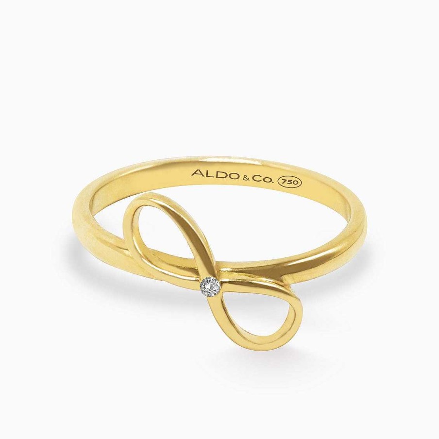 Anillos Aldo & Co | Anillo En Oro Amarillo De 18K Infinito Con Brillante