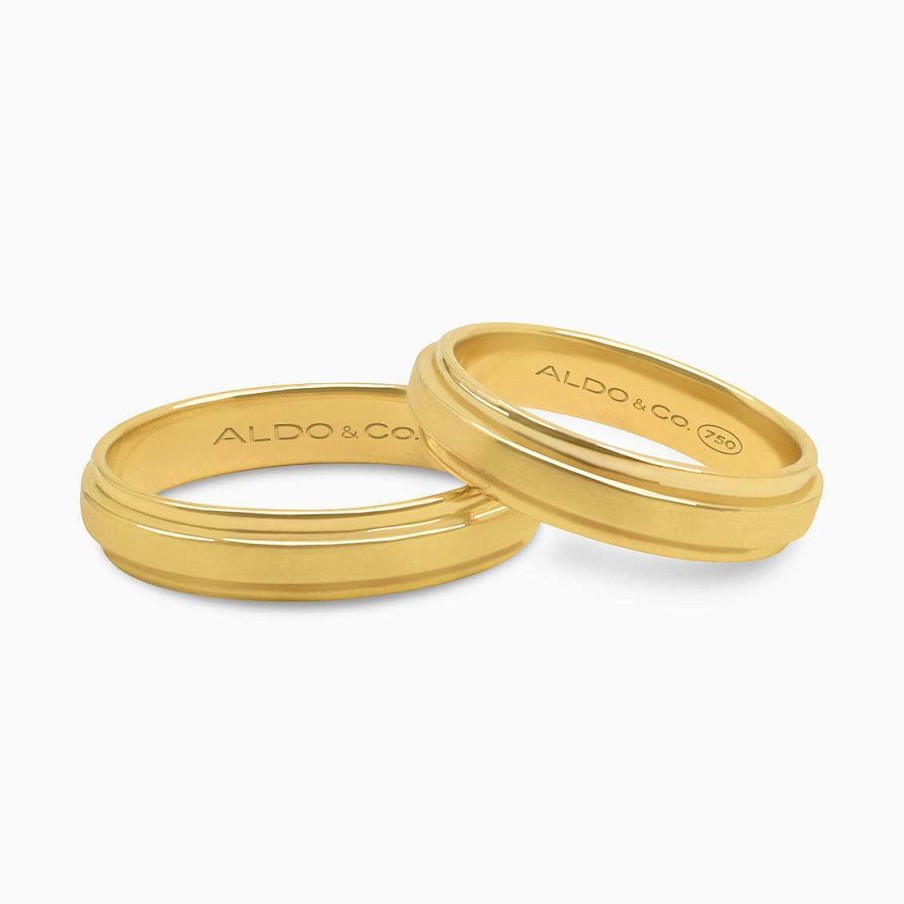 Aros De Matrimonio Aldo & Co | Alianzas En Oro Amarillo De 18K Con Doble Cinta