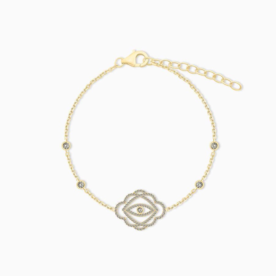 Pulseras Aldo & Co | Pulsera En Oro Amarillo De 18K Flor Con Ojo Y Brillantes