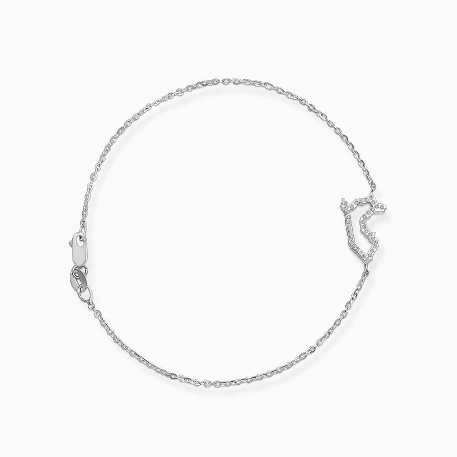 Pulseras Aldo & Co | Pulsera I Love Per En Oro Blanco De 18K Con Brillantes