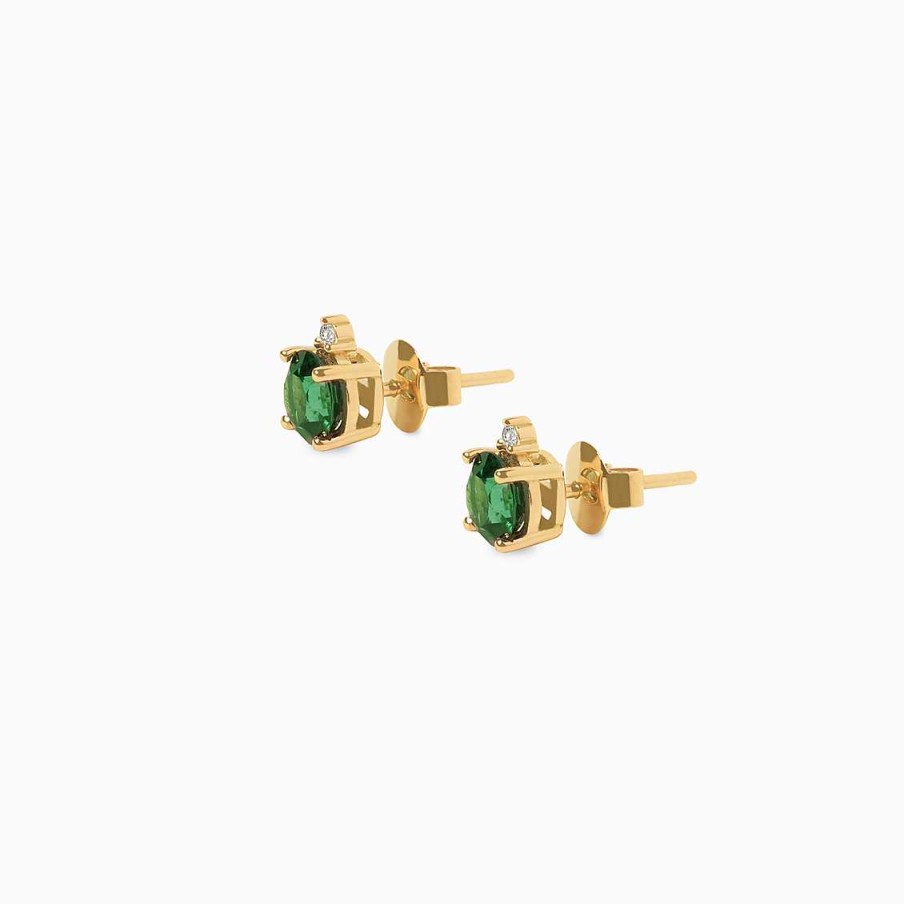 Aretes Aldo & Co | Aretes En Oro Amarillo De 18K Turmalinas Redondas Verde Azulado