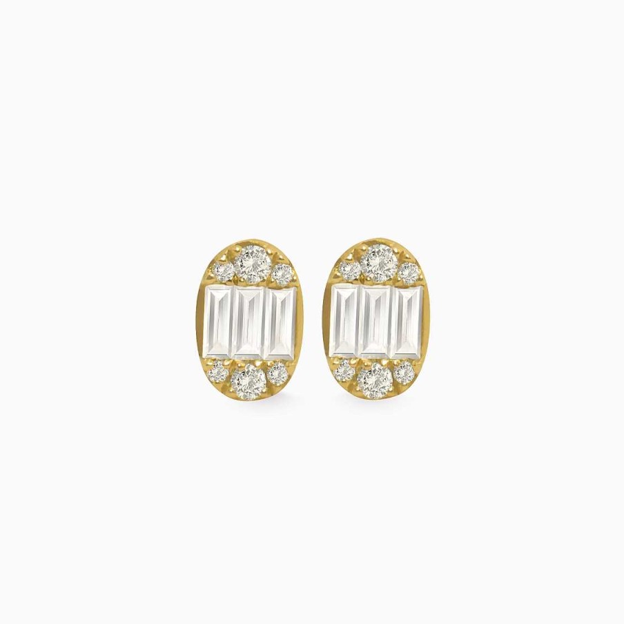 Aretes Aldo & Co | Aretes En Oro Amarillo De 18K Oval Con Brillantes