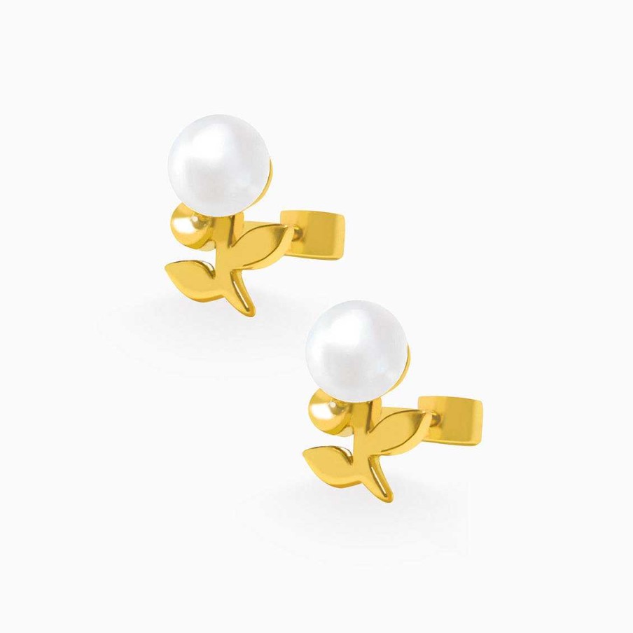 Aretes Aldo & Co | Aretes En Oro Amarillo De 18K Flor Con Perla