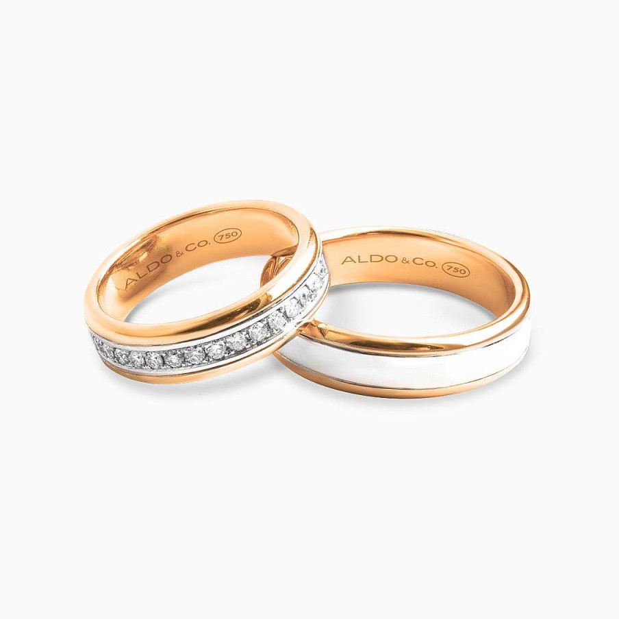 Aros De Matrimonio Aldo & Co | Alianzas En 2 Oros De 18K Con Brillantes