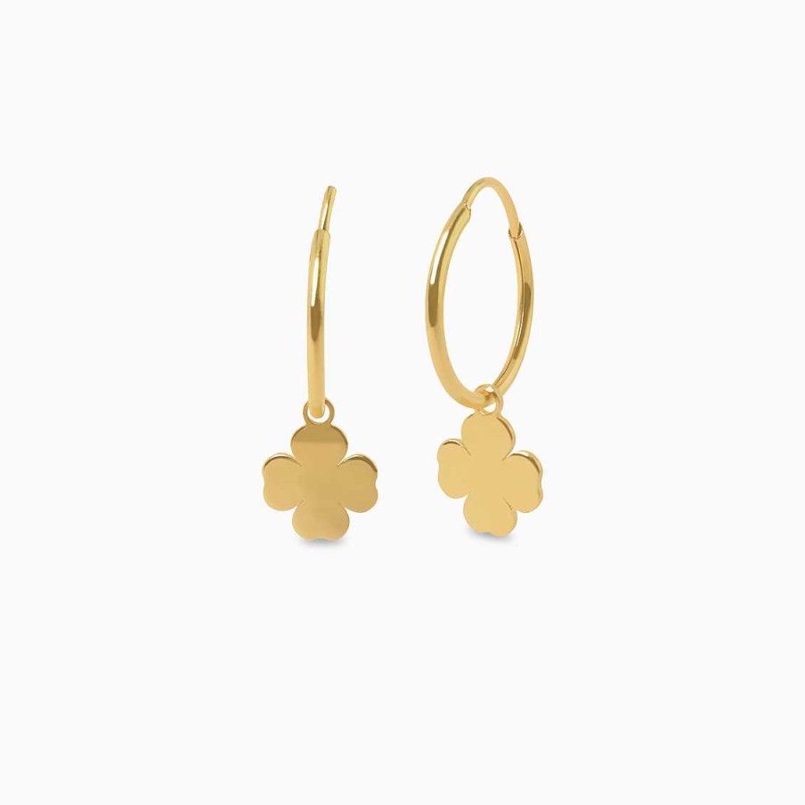 Aretes Aldo & Co | Argollas En Oro Amarillo De 18K Con Tr Bol Colgante