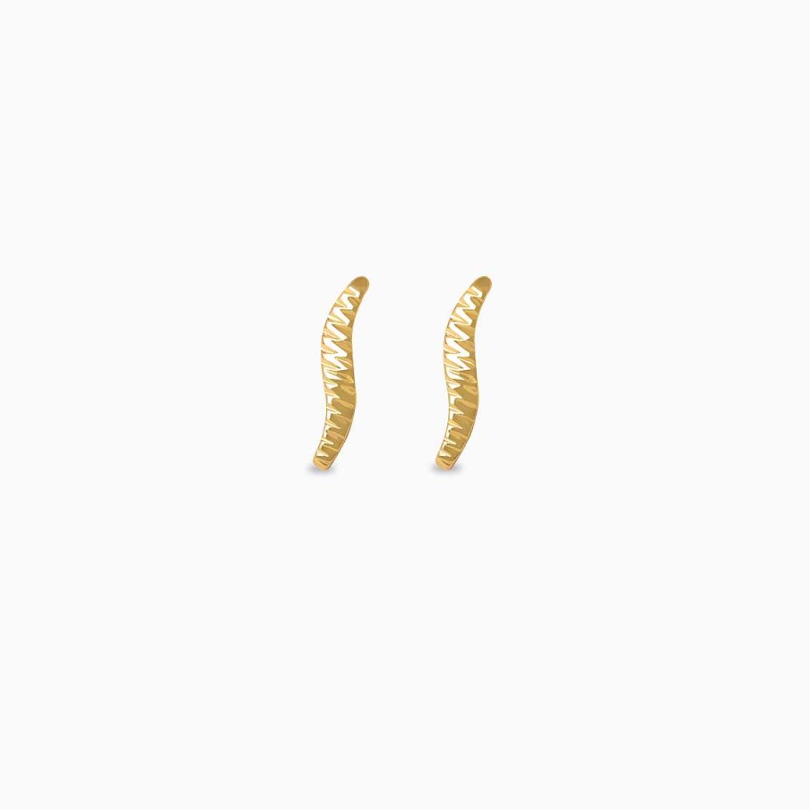 Aretes Aldo & Co | Aretes En Oro Amarillo De 18K Palito Curvo Estilizado