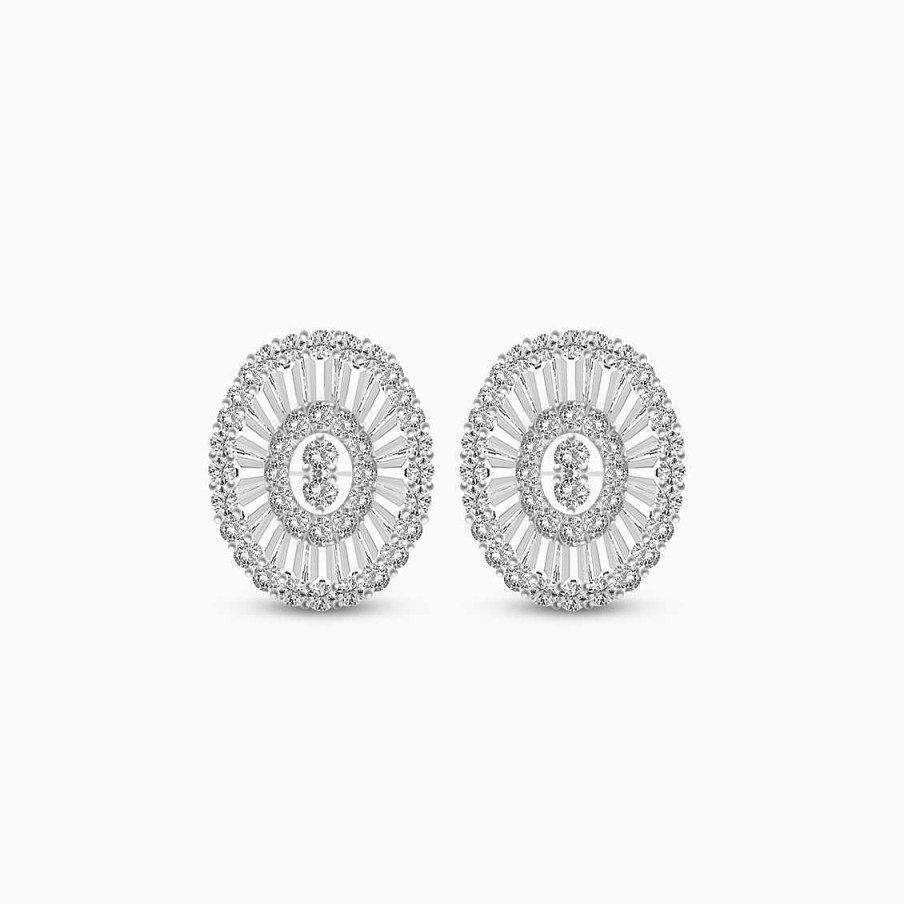 Aretes Aldo & Co | Aretes En Oro Blanco De 18K Forma Oval Con Brillantes