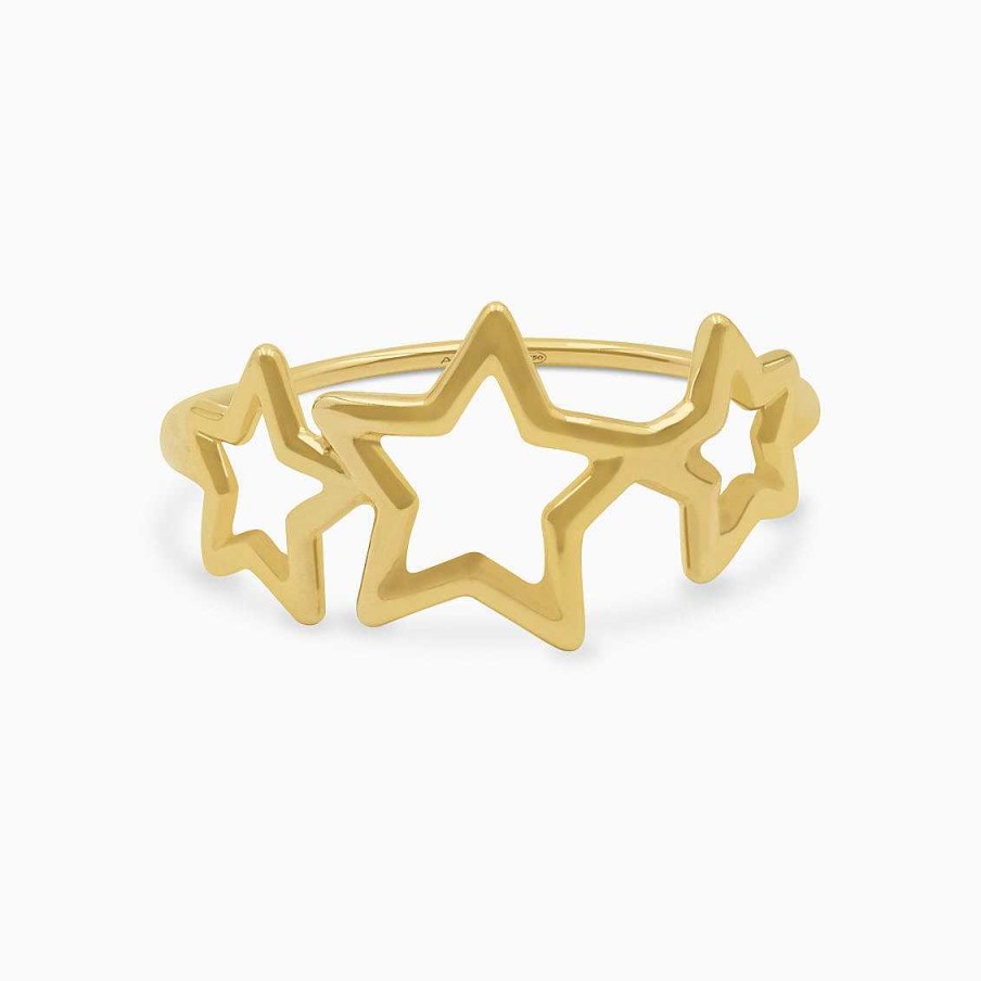 Anillos Aldo & Co | Anillo En Oro Amarillo De 18K Con 3 Estrellas Caladas