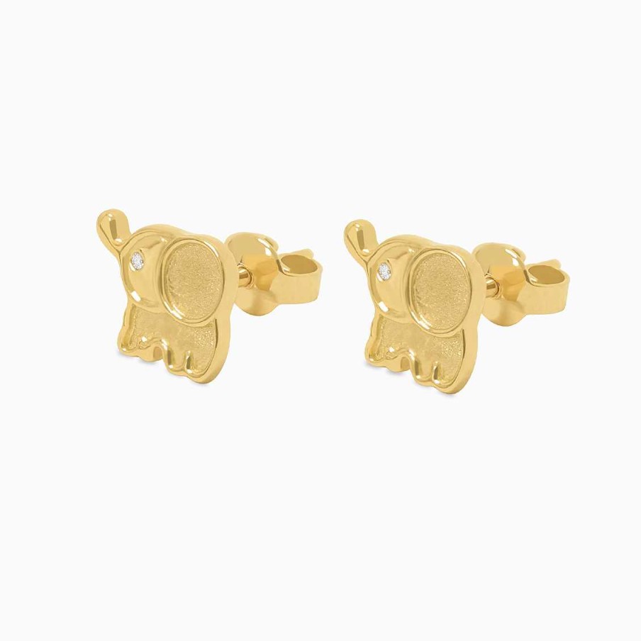 Aretes Aldo & Co | Aretes En Oro Amarillo De 18K Elefantito Con Bajo Relieve