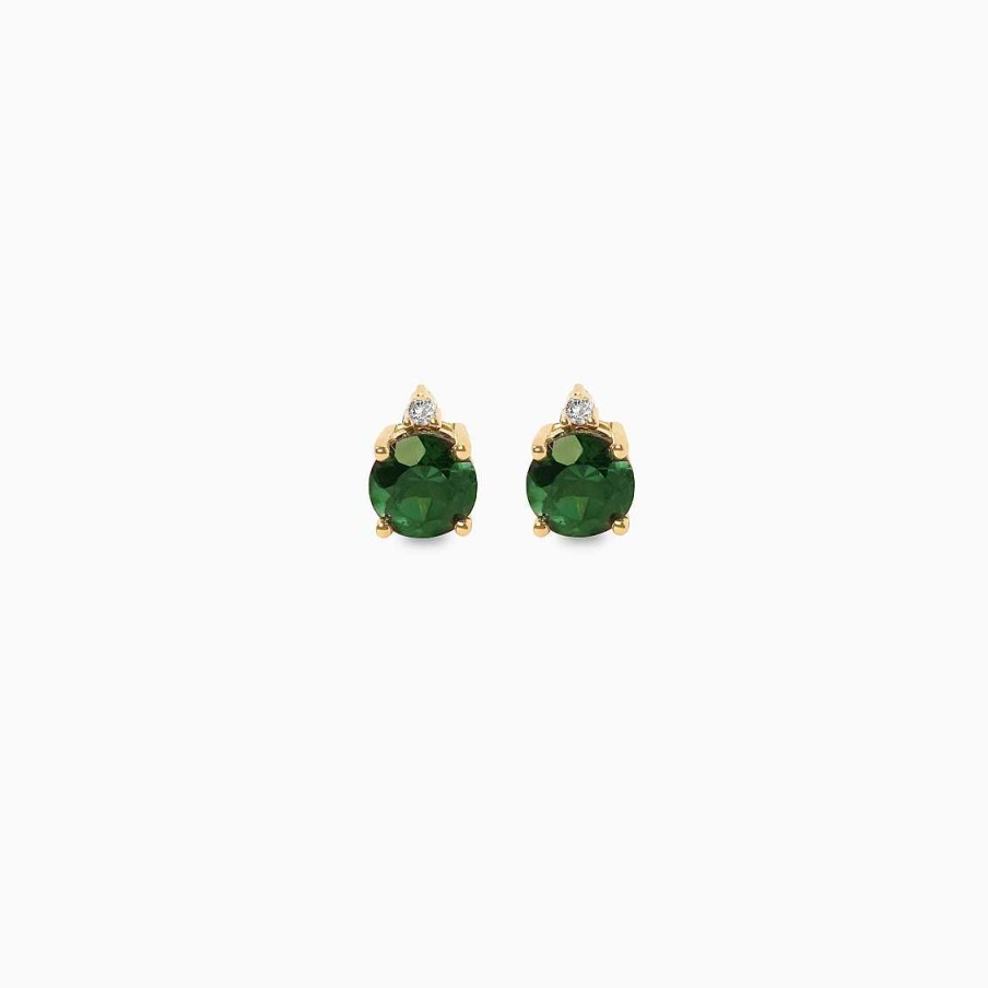 Aretes Aldo & Co | Aretes En Oro Amarillo De 18K Turmalinas Redondas Verde Azulado