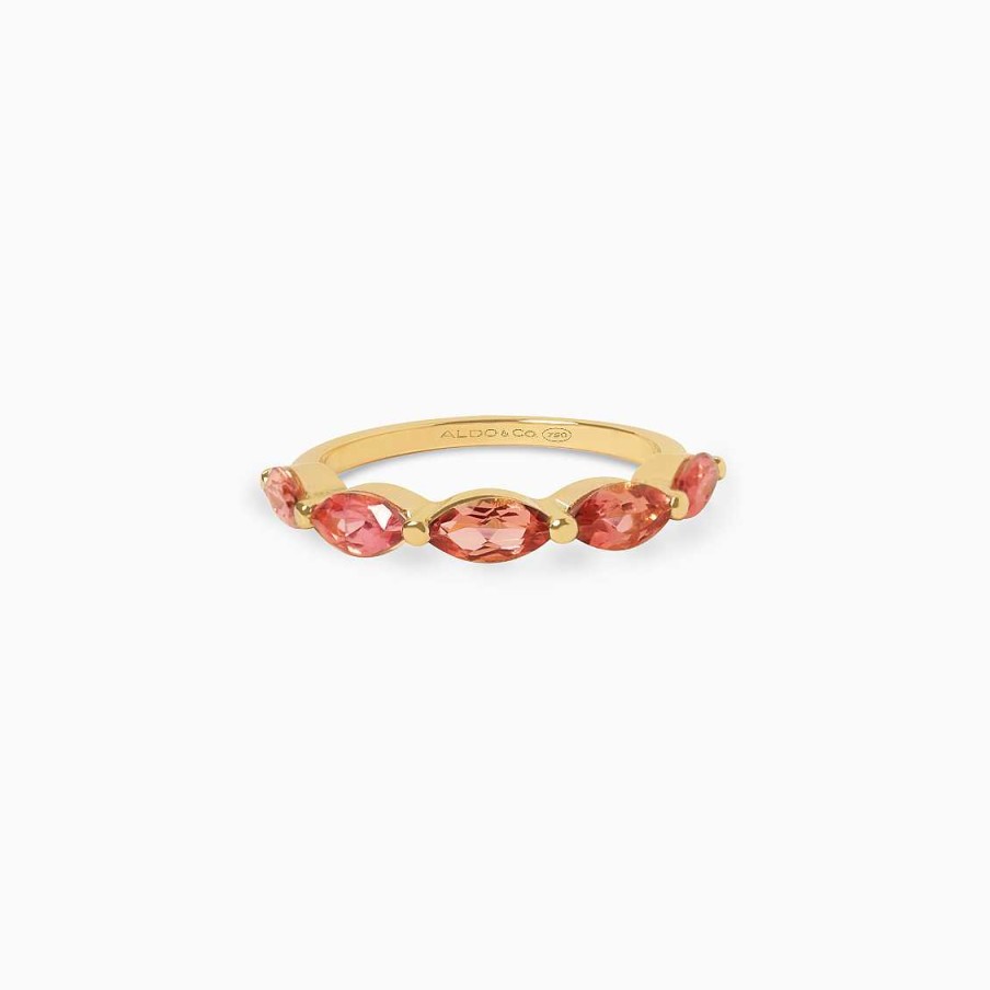 Anillos Aldo & Co | Anillo En Oro Amarillo De 18K Con Turmalinas Rosadas