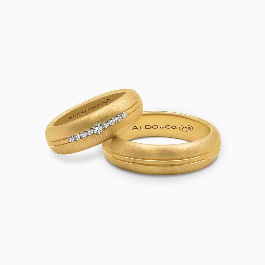 Aros De Matrimonio Aldo & Co | Alianzas En Oro Amarillo De 18K Media Ca A