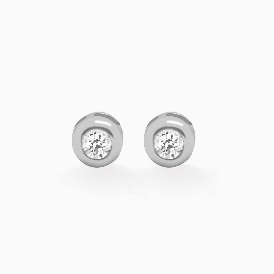 Piercings Aldo & Co | Aretes En Oro Blanco De 18K Con Brillante