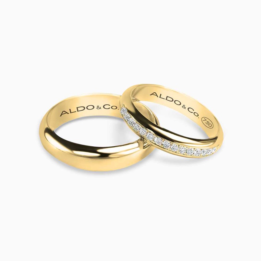 Aros De Matrimonio Aldo & Co | Alianzas En Oro Amarillo De 18K Y Medio Rivi Re