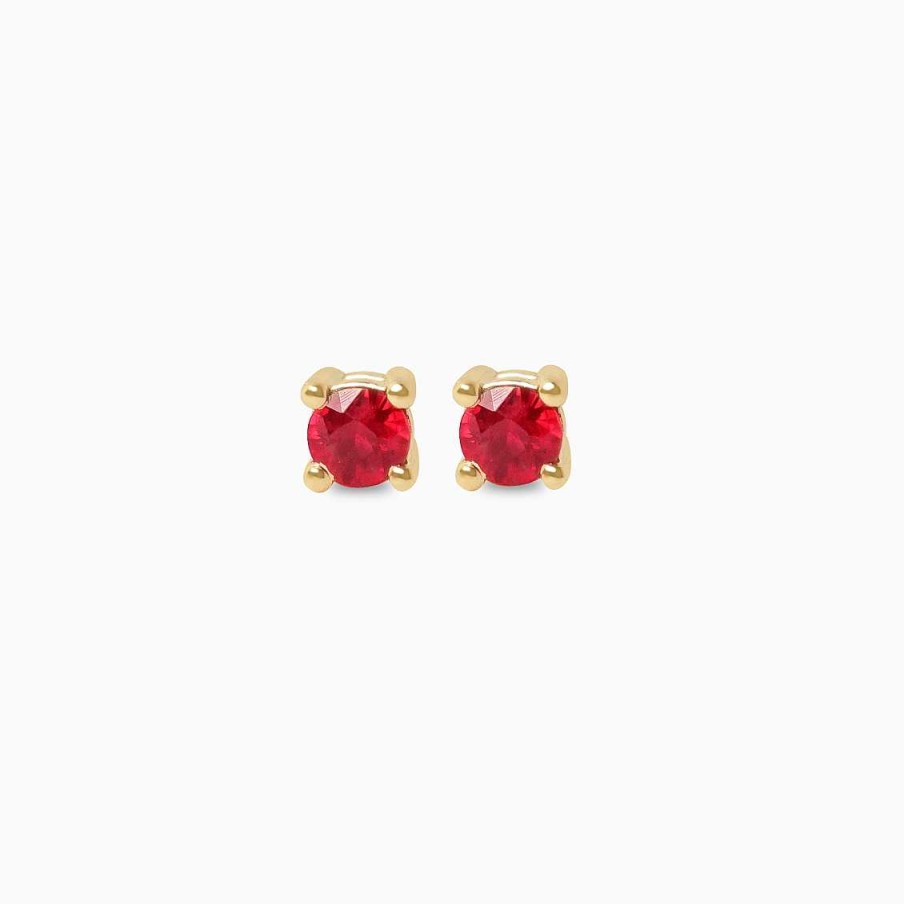 Piercings Aldo & Co | Aretes En Oro Amarillo De 18K Punto De Luz Con Rub