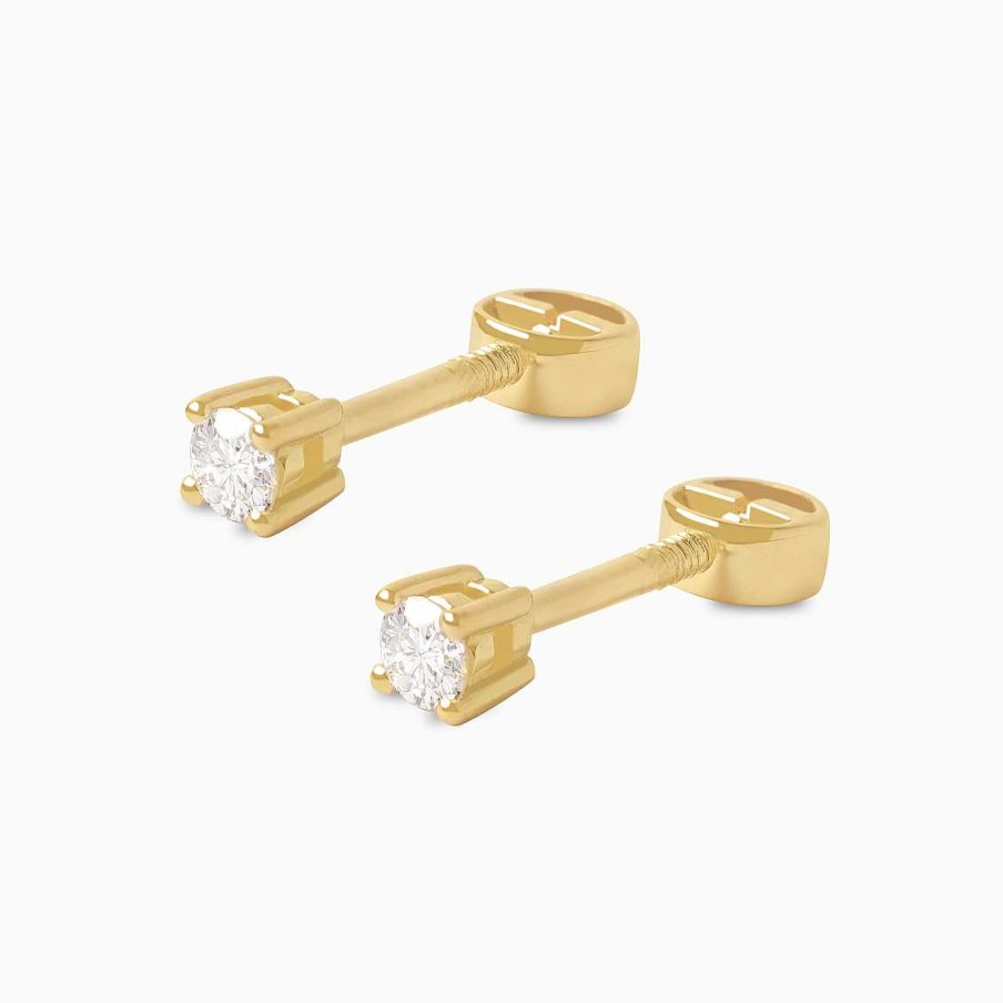 Piercings Aldo & Co | Aretes En Oro Amarillo De 18K Punto De Luz Con Brillante