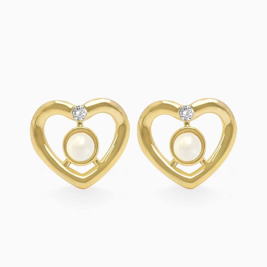 Aretes Aldo & Co | Aretes Pearl Love En Oro Amarillo De 18K