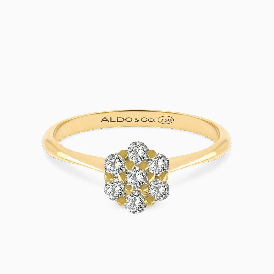 Anillos Aldo & Co | Anillo Roseta En Oro Amarillo De 18K Con Brillantes