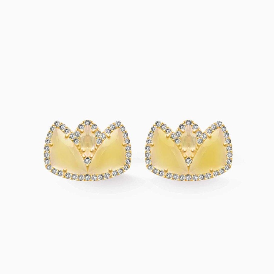 Aretes Aldo & Co | Aretes En Oro Amarillo De 18K Con Agata Miel Y Brillantes