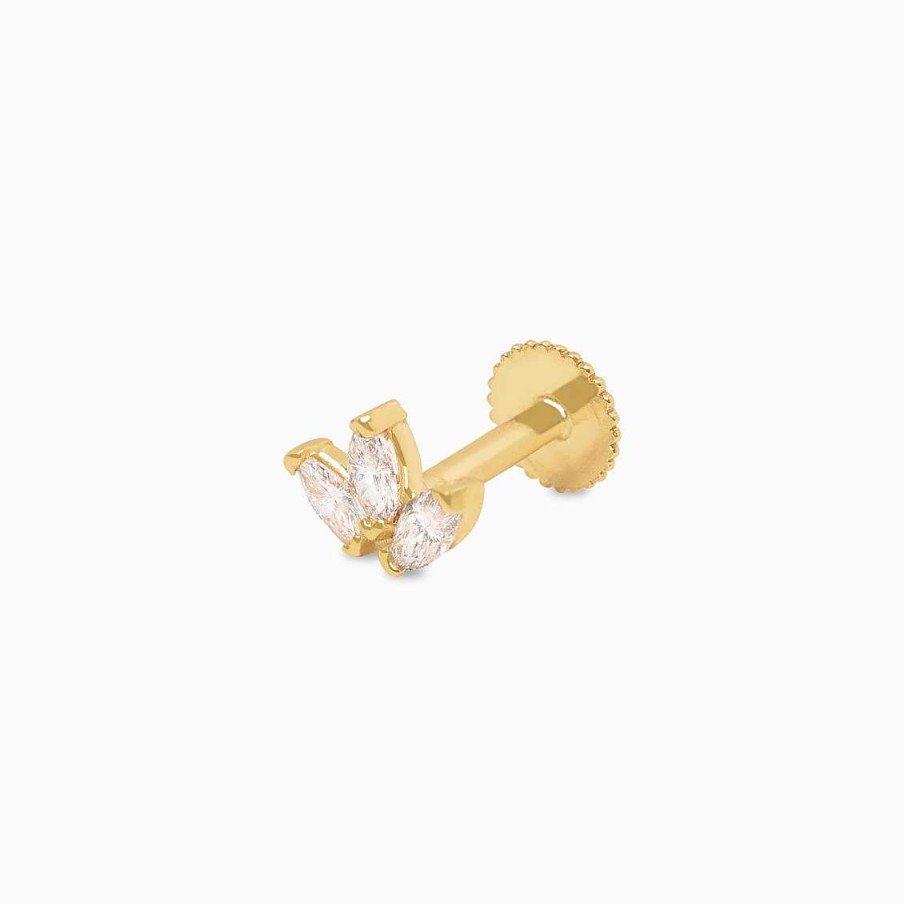 Piercings Aldo & Co | Piercing En Oro Amarillo De 18K Hojitas Con Brillantes