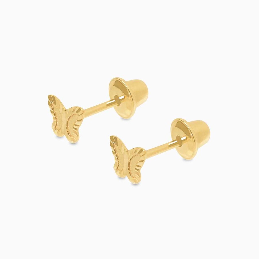 Piercings Aldo & Co | Aretes En Oro Amarillo De 18K Mariposa Diamantada