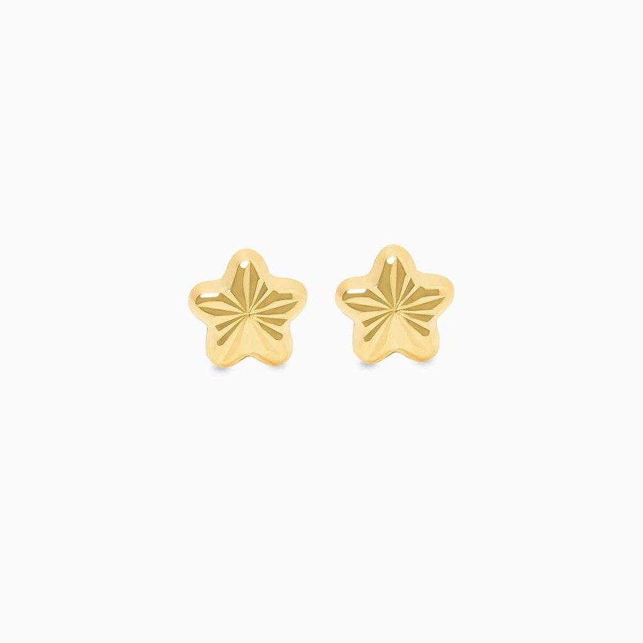 Piercings Aldo & Co | Aretes En Oro Amarillo De 18K Estrella Diamantada