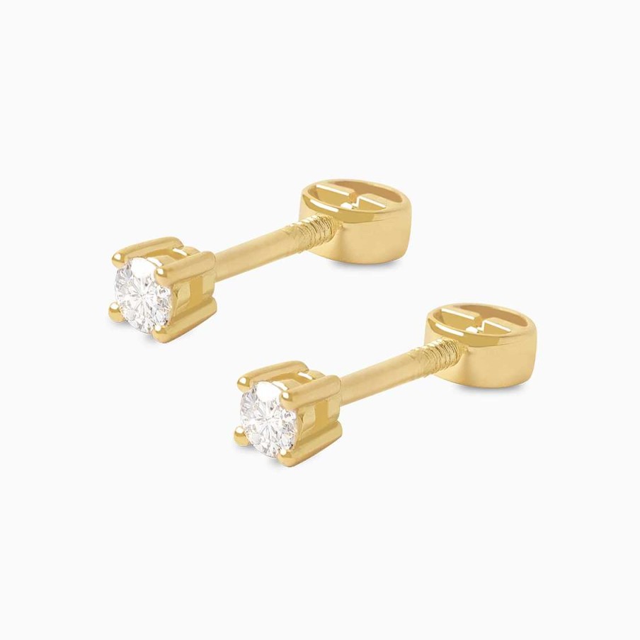 Piercings Aldo & Co | Aretes En Oro Amarillo De 18K Punto De Luz Con Brillante