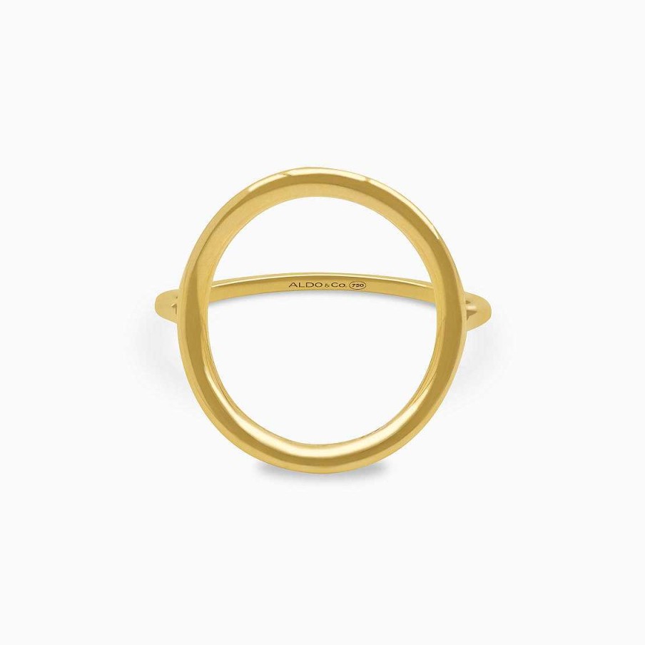 Anillos Aldo & Co | Anillo En Oro Amarillo De 18K Con C Rculo Calado Curvo