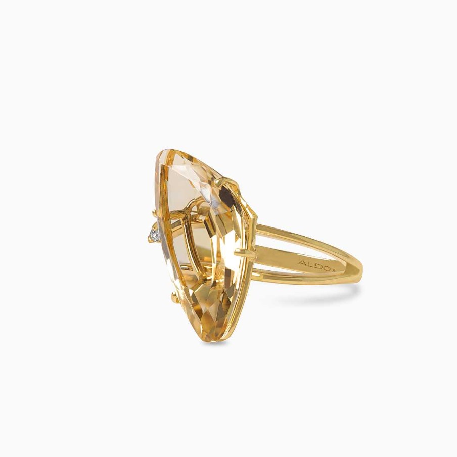 Anillos Aldo & Co | Anillo En Oro Amarillo De 18K Con Citrino Y Brillante