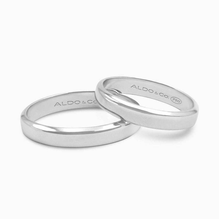 Aros De Matrimonio Aldo & Co | Alianzas En Oro Blanco De 18K Cinta