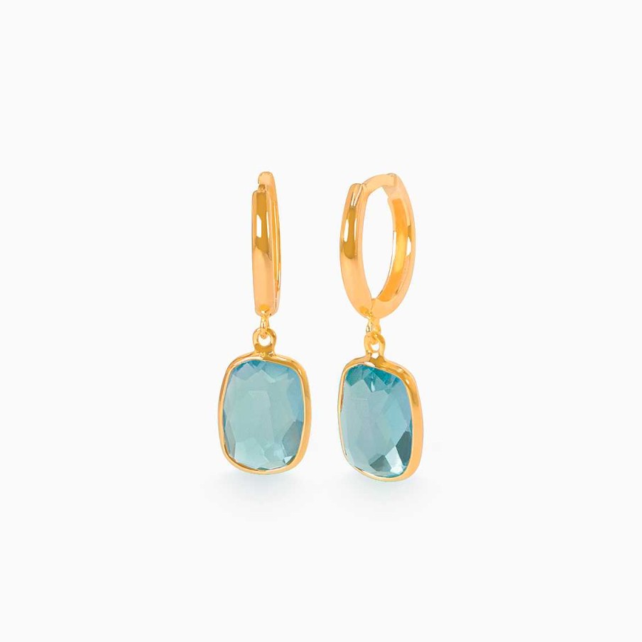 Aretes Aldo & Co | Argollas En Oro Amarillo De 18K Con Prasiolite