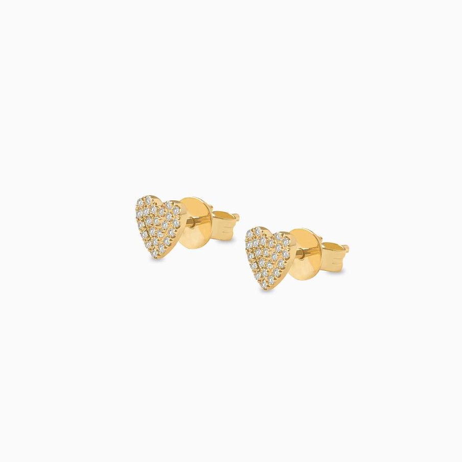 Aretes Aldo & Co | Aretes En Oro Amarillo De 18K Coraz N Con Brillantes