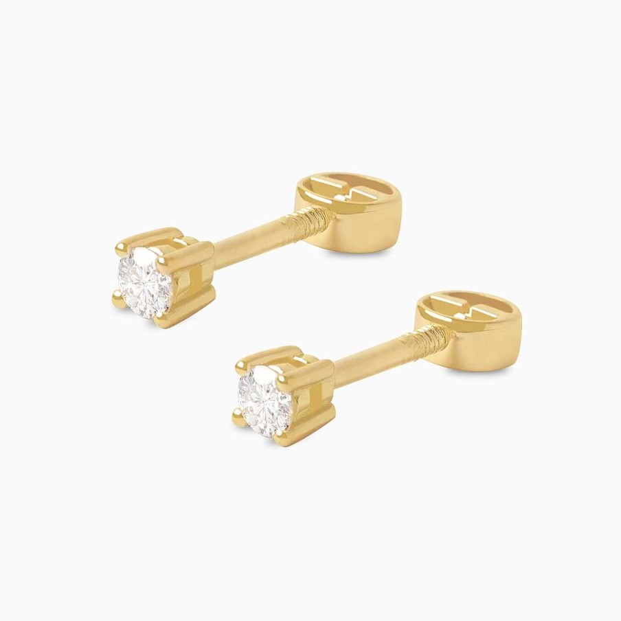 Piercings Aldo & Co | Aretes En Oro Amarillo De 18K Punto De Luz Con Brillante