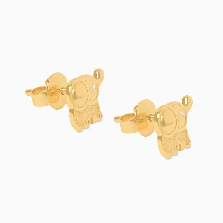 Aretes Aldo & Co | Aretes En Oro Amarillo De 18K Elefantito Con Oreja Bombeada