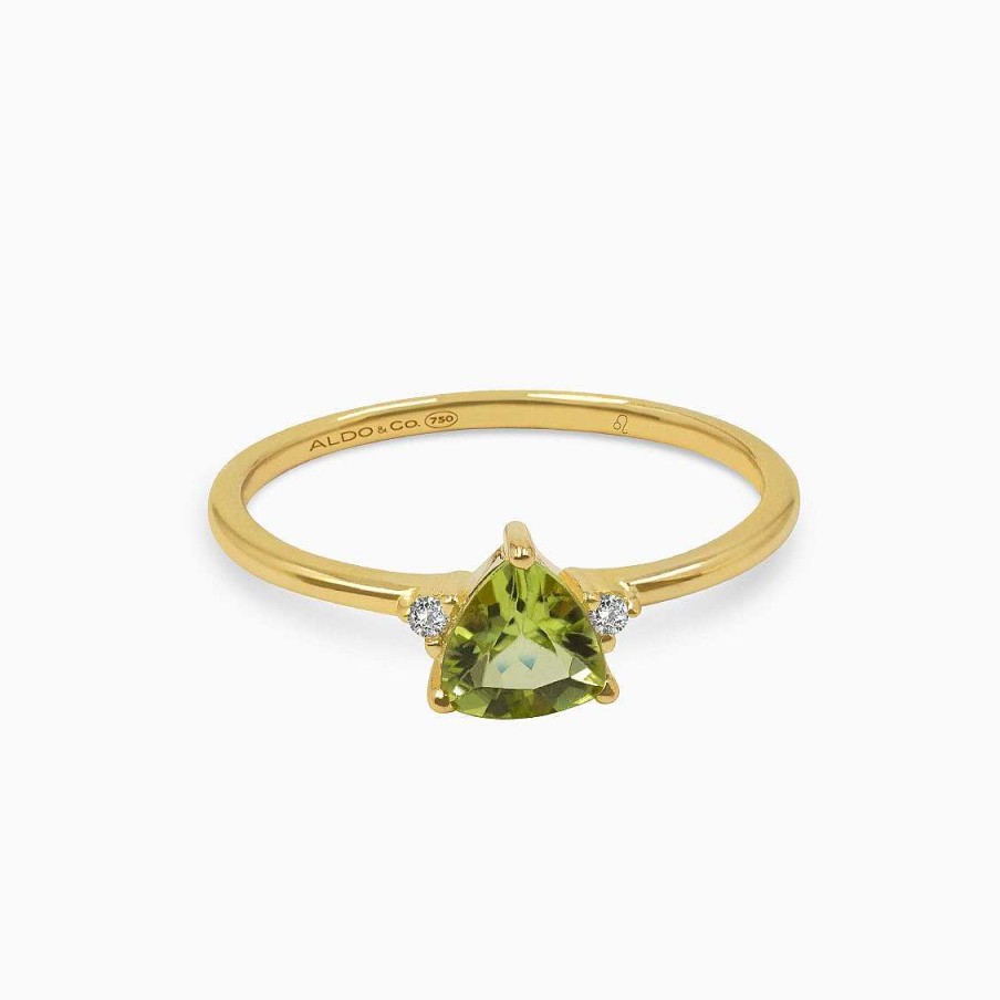 Anillos Aldo & Co | Anillo Zodiacal Leo En Oro Amarillo De 18K Con Peridoto Y Brillantes