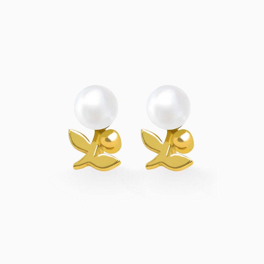 Aretes Aldo & Co | Aretes En Oro Amarillo De 18K Flor Con Perla