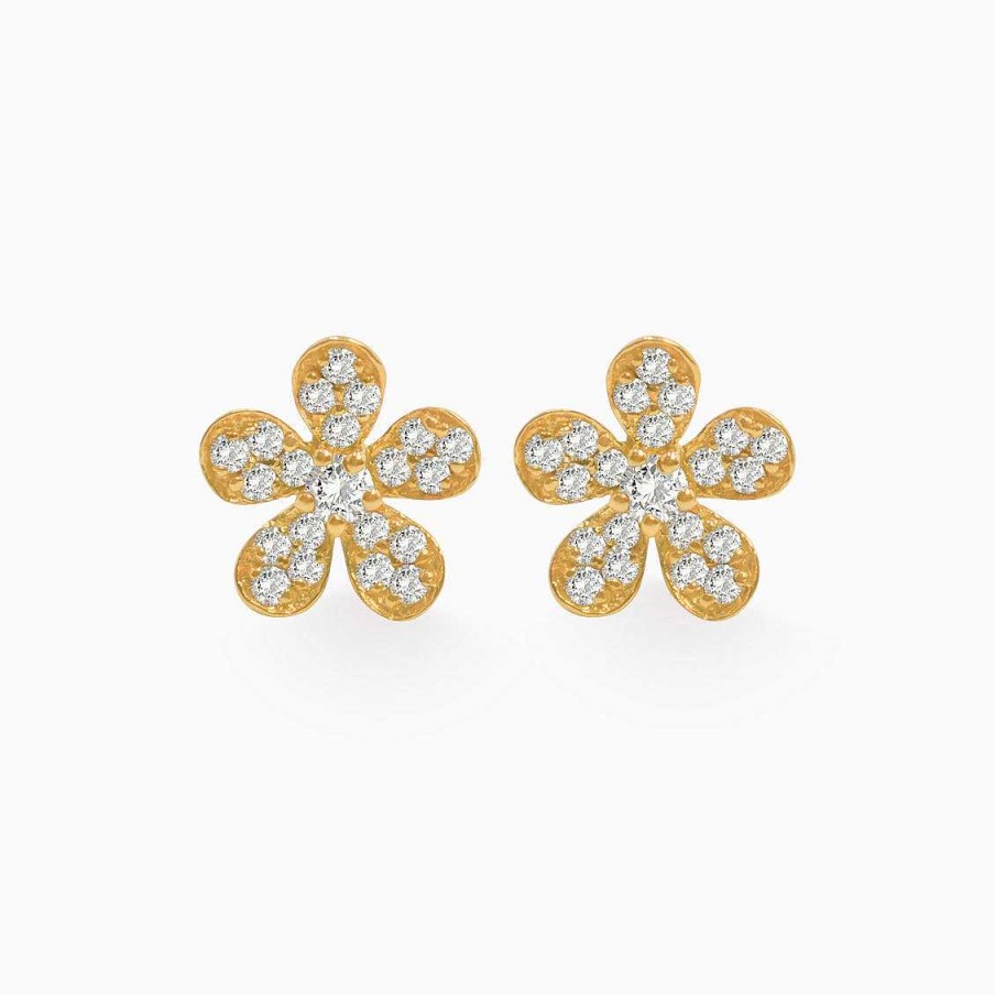 Aretes Aldo & Co | Aretes En Oro Amarillo De 18K Flor Con Brillantes