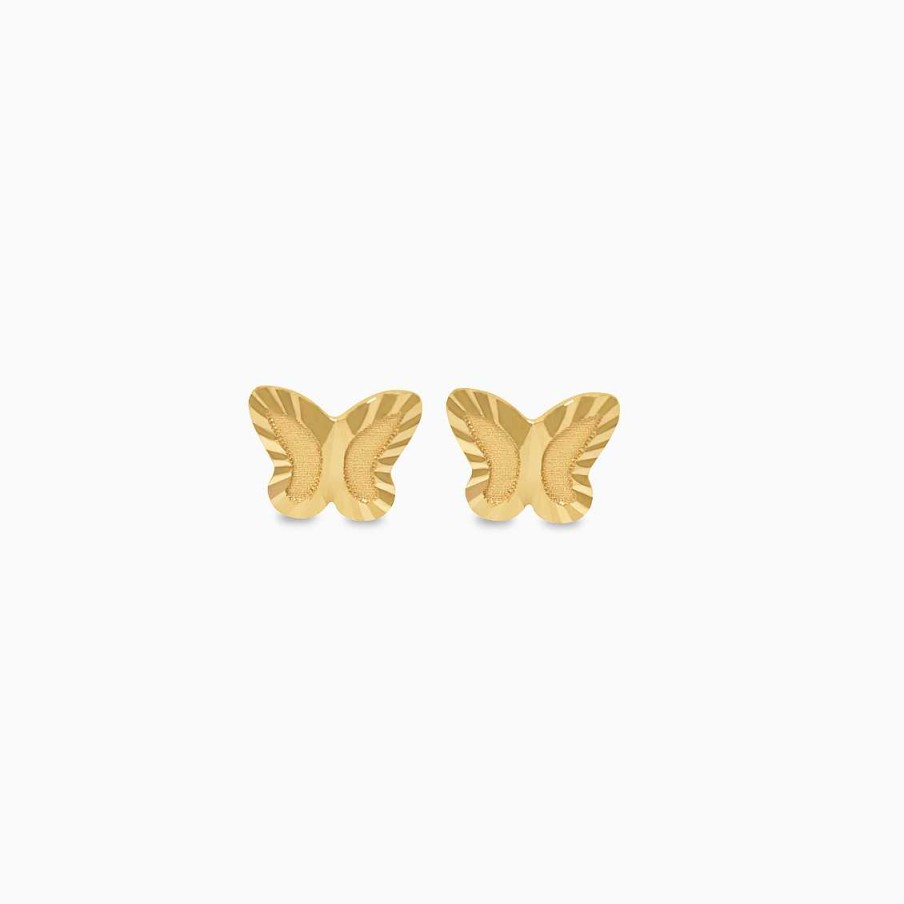 Aretes Aldo & Co | Aretes En Oro Amarillo De 18K Mariposa Diamantada