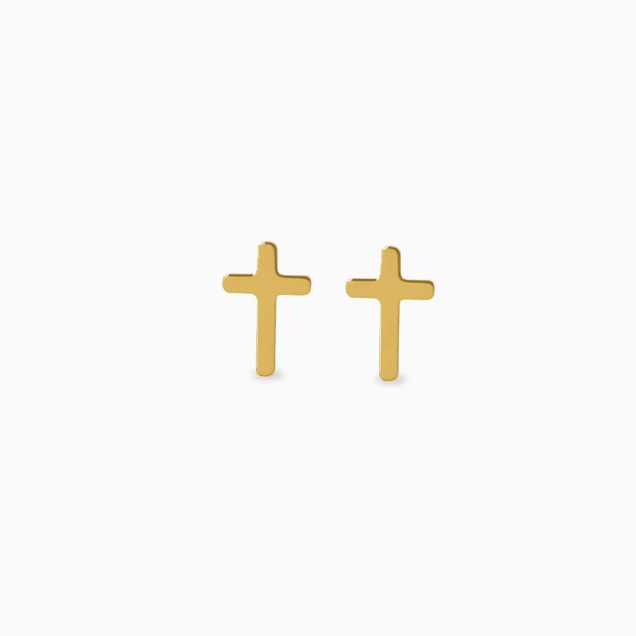 Aretes Aldo & Co | Aretes En Oro Amarillo De 18K Cruz