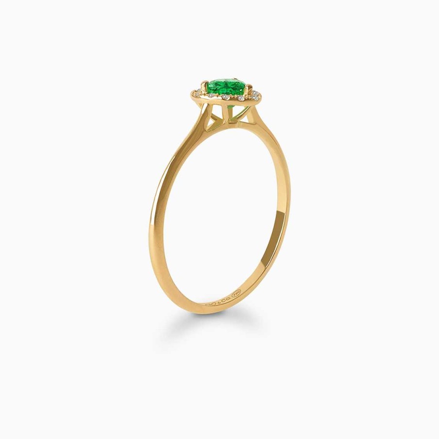 Anillos Aldo & Co | Anillo Amore En Oro Amarillo De 18K Con Esmeralda Coraz N