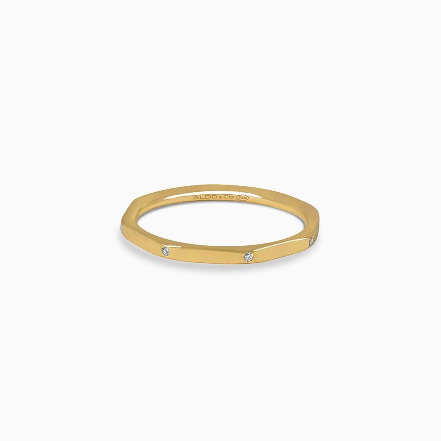 Anillos Aldo & Co | Anillo En Oro Amarillo De 18K Octagonal Con Brillantes