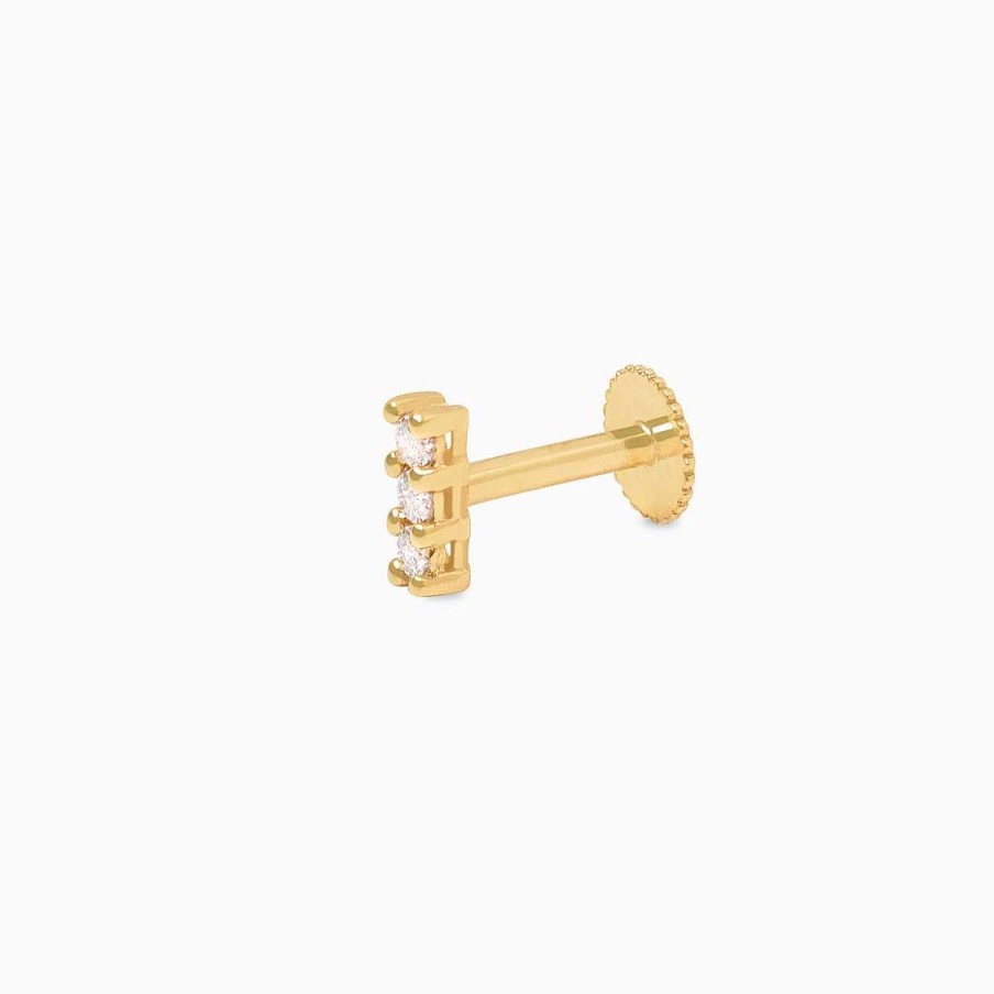 Piercings Aldo & Co | Piercing En Oro Amarillo De 18K Barrita Con Brillantes