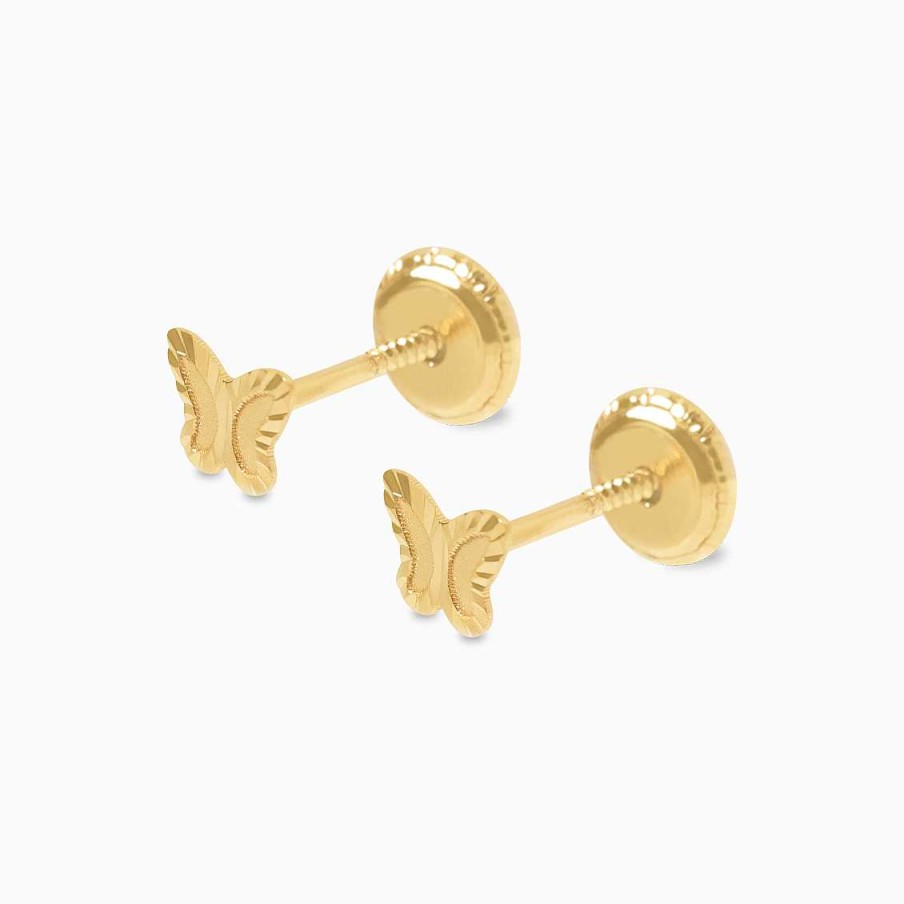 Piercings Aldo & Co | Aretes En Oro Amarillo De 18K Mariposa Diamantada