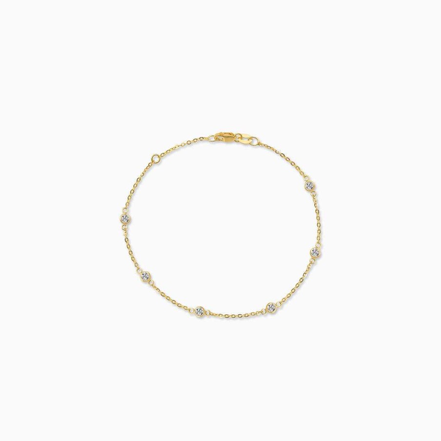 Pulseras Aldo & Co | Pulsera En Oro Amarillo De 18K Con Brillantes Biselados