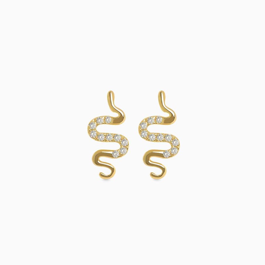 Aretes Aldo & Co | Aretes En Oro Amarillo De 18K Serpiente Con Brillantes