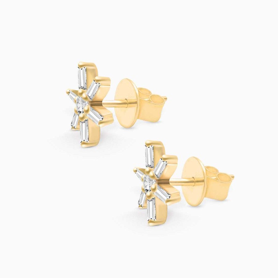 Aretes Aldo & Co | Aretes En Oro Amarillo De 18K Flor Con Brillantes