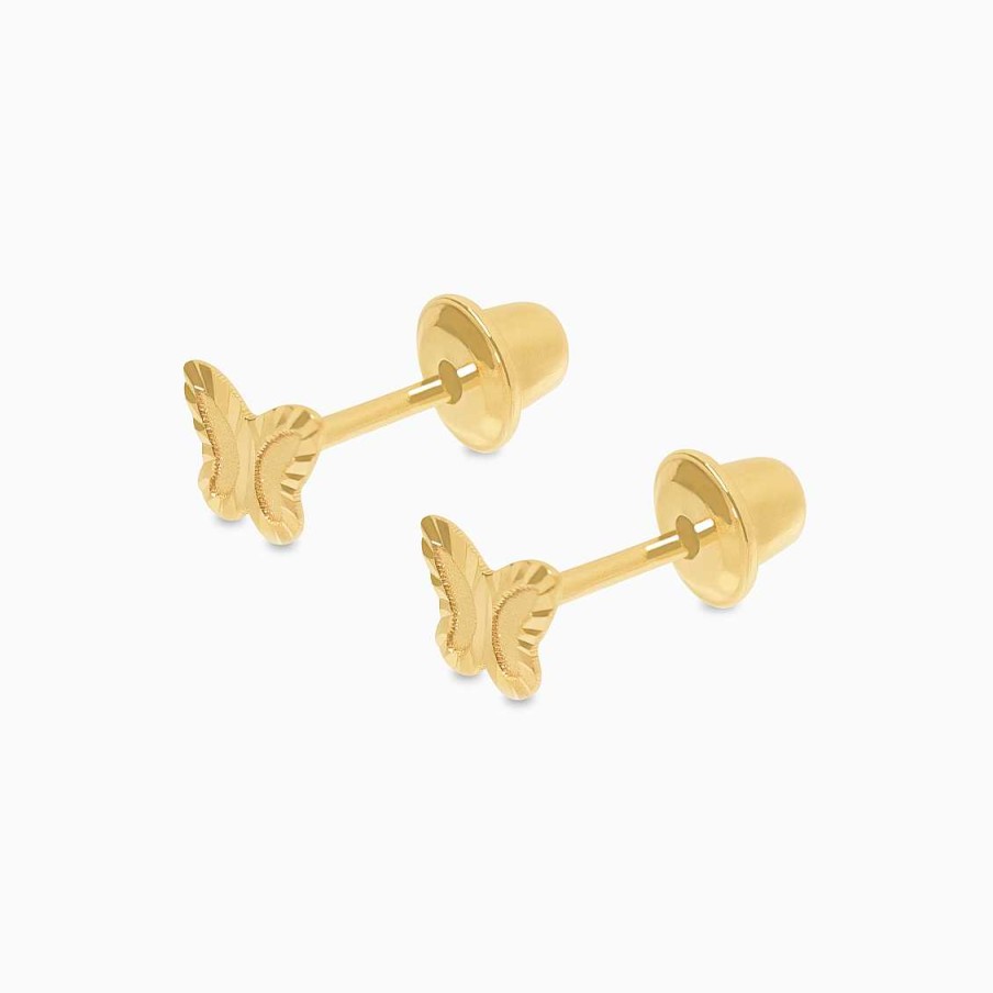 Aretes Aldo & Co | Aretes En Oro Amarillo De 18K Mariposa Diamantada